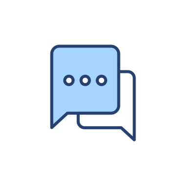 Sohbet ikonu vektörü. Konuşma balonu işareti ve sembol. Yorum simgesi. ileti