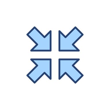 Tam ekran simge vektörü. Tam ekran işareti ve simgeye genişlet. Oklar sembolü