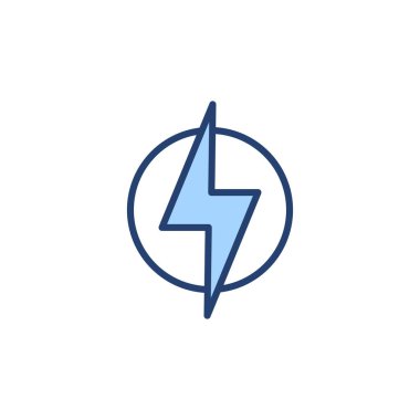 Şimşek simgesi vektörü. Elektrik işareti ve sembol. Güç simgesi. enerji işareti