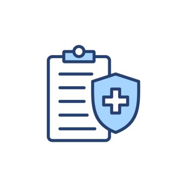 Tıbbi sigorta ikonu vektörü. Sağlık sigortası ve sembol