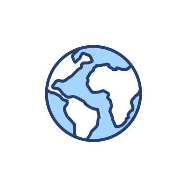 Dünya haritası vektörü. Dünya haritası işareti ve sembolü. Dünya simgesi