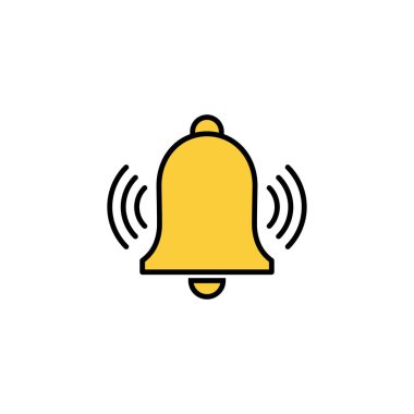 Web ve mobil uygulama için çan simgesi vektörü. Web sitesi tasarımı için uyarı işareti ve sembol