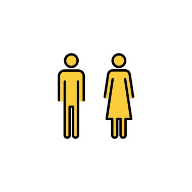 Web ve mobil uygulama için erkek ve kadın ikon vektörü. Erkek ve dişi işareti ve sembol. Kızlar ve oğlanlar