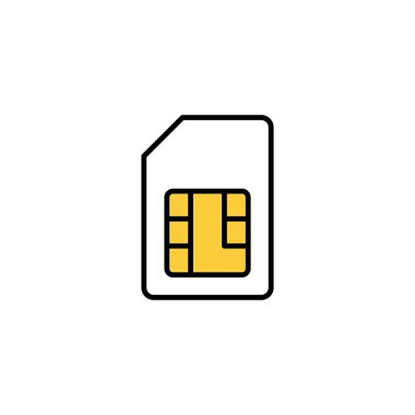 Web ve mobil uygulama için Sim kart simgesi vektörü. çift sim kart işareti ve sembol