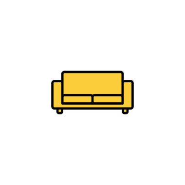 Web ve mobil uygulama için kanepe simgesi vektörü. Kanepe işareti ve sembol. mobilya simgesi