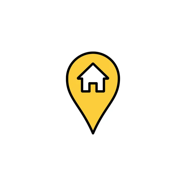 Address Icon Vector Web Mobile App Home Location Sign Symbol — Vettoriale Stock