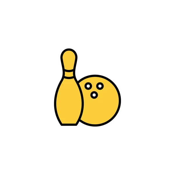Bowling Icon Vector Web Mobile App Bowling Ball Pin Sign — ストックベクタ