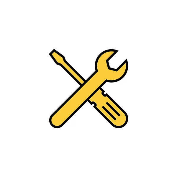 Reparatie Tools Icoon Vector Voor Web Mobiele App Gereedschapsteken Symbool — Stockvector