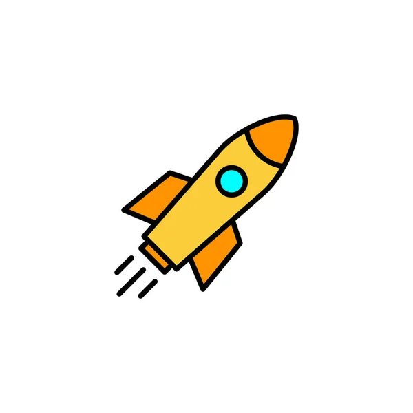 Rocket Icon Vector Web Mobile App Startup Sign Symbol Rocket — Stock Vector