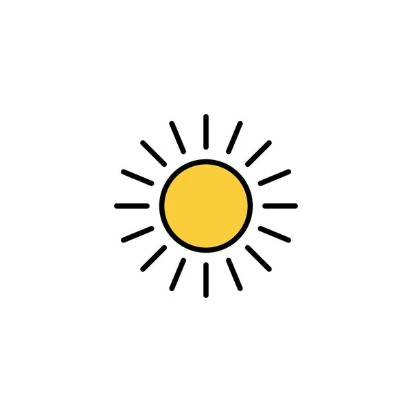 Vector Icono Sol Para Web Aplicación Móvil Signo Símbolo Brillo — Archivo Imágenes Vectoriales