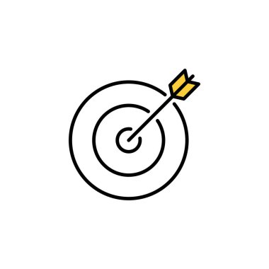 Web ve mobil uygulama için hedef simge vektörü. hedef simge vektörü. hedef pazarlama işareti ve sembol