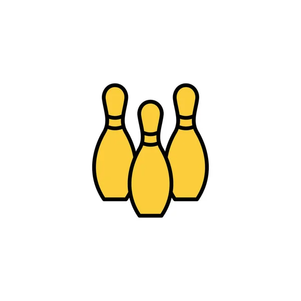 Bowling Icon Vector Web Mobile App Bowling Ball Pin Sign — Image vectorielle
