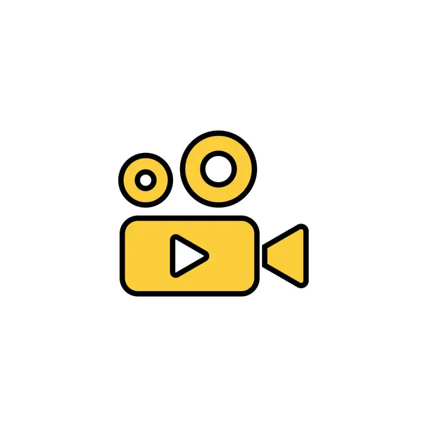 Вектор Видеоиконок Веб Мобильного Приложения Знак Символ Видеокамеры Вывеска Кино — стоковый вектор