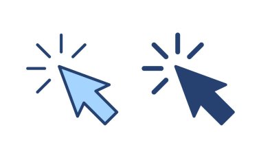 Simge vektörüne tıklayın. İşaretli ok işareti ve sembol. imleç simgesi