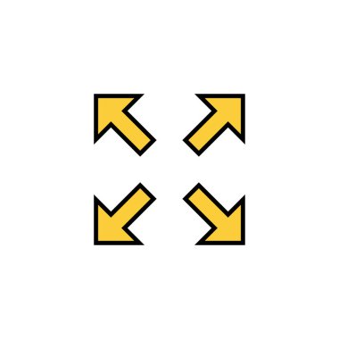 Fullscreen Icon vector for web and mobile app. Expand to full screen sign and symbol. Arrows symbol