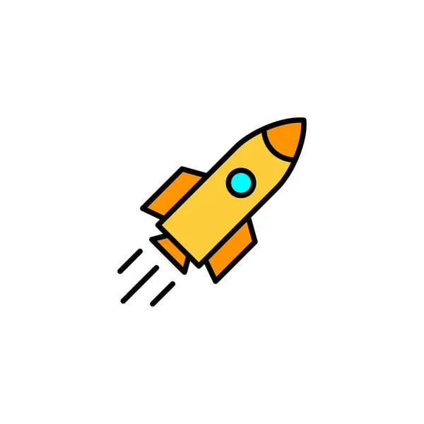 Rocket Vector Icono Para Web Aplicación Móvil Signo Símbolo Inicio — Vector de stock