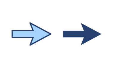 Ok simgesi vektörü. Web tasarımı için ok işareti ve sembol.