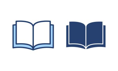 Kitap ikonu vektörü. Açık kitap işareti ve sembol. Kitap simgesi