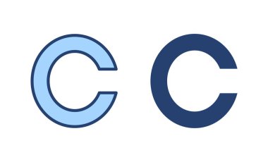 Telif hakkı simgesi vektörü. telif hakkı işareti ve sembol