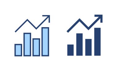 Grafik simgesi vektörü büyüyor. Çizelge ve sembol. diyagram simgesi