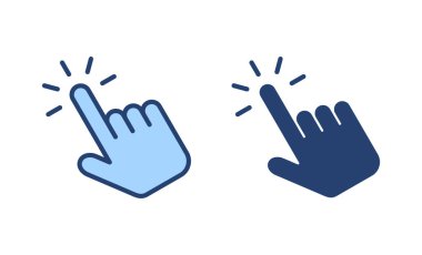 Simge vektörüne elle tıkla. İşaret ve sembol. el imleç simgesi