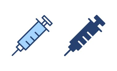 Şırınga ikon vektörü. Enjeksiyon işareti ve sembol. Aşı simgesi