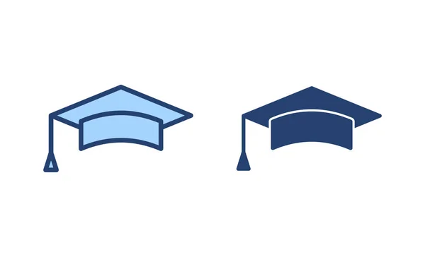 教育图标向量 毕业帽标志和符号 毕业了学生上限 — 图库矢量图片