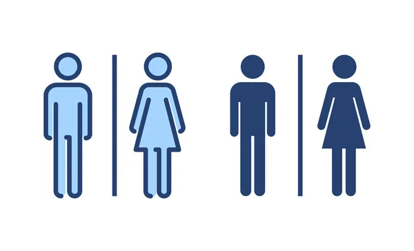 Toilettensymbolvektor Mädchen Und Jungen Toiletten Zeichen Und Symbol Badezimmerschild Toilette — Stockvektor