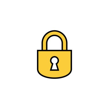 Web ve mobil uygulama için simge vektörünü kilitle. Asma kilit işareti ve sembol. Şifreleme simgesi. Güvenlik sembolü