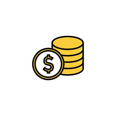 Web ve mobil uygulama için para simgesi vektörü. Para işareti ve sembol