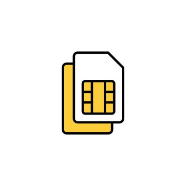 Web ve mobil uygulama için Sim kart simgesi vektörü. çift sim kart işareti ve sembol