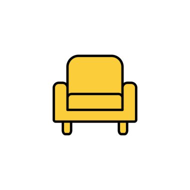 Web ve mobil uygulama için kanepe simgesi vektörü. Kanepe işareti ve sembol. mobilya simgesi