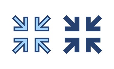 Tam ekran simge vektörü. Tam ekran işareti ve simgeye genişlet. Oklar sembolü