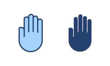 El simgesi vektörü. El işareti ve sembol. Avuç