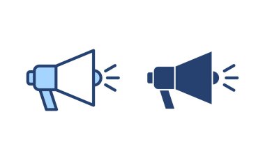 Megafon ikon vektörü. Hoparlör işareti ve sembol