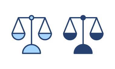 Simge vektörünü ölçeklendirir. Kanun ölçekli ikon. Adalet işareti ve sembol