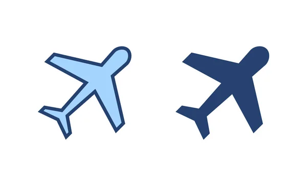 Rovinný Vektor Ikon Značka Symbol Letadla Symbol Letecké Dopravy Cestovní — Stockový vektor