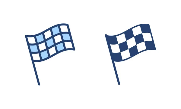 Icon Vektor Der Rennflagge Renn Flagge Zeichen Und Symbol Kariertes — Stockvektor