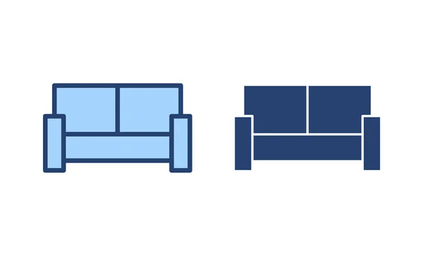 Sofa Icon Vektor Sofa Zeichen Und Symbol Möbel Ikone — Stockvektor