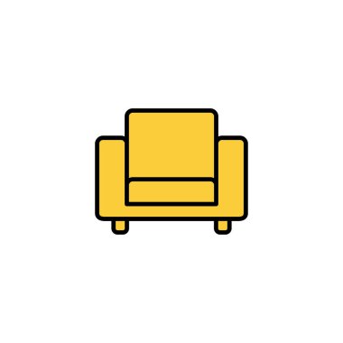 Web ve mobil uygulama için kanepe simgesi vektörü. Kanepe işareti ve sembol. mobilya simgesi