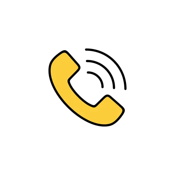 Вектор Піктограм Виклику Веб Мобільного Додатку Телефонний Знак Символ Значок — стоковий вектор