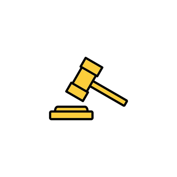 Вектор Значков Молотка Веб Мобильного Приложения Судья Молоток Знак Символ — стоковый вектор