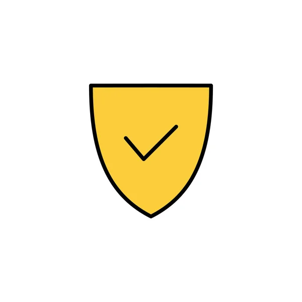 Shield Vink Markering Pictogram Vector Voor Web Mobiele App Beveiliging — Stockvector