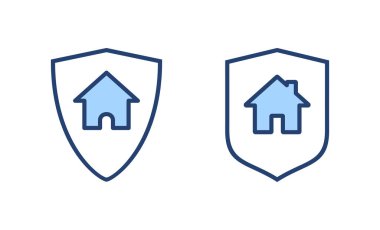 Ev sigortası ikonu vektörü. ev koruma işareti ve sembol