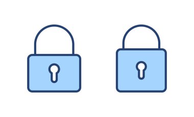 Simge vektörünü kilitle. Asma kilit işareti ve sembol. Şifreleme simgesi. Güvenlik sembolü