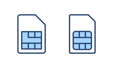 Sim kart simge vektörü. çift sim kart işareti ve sembol