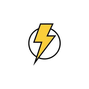 Web ve mobil uygulama için şimşek simgesi vektörü. Elektrik işareti ve sembol. Güç simgesi. enerji işareti