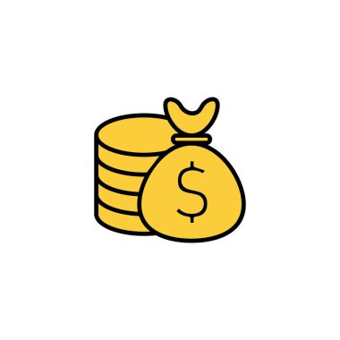 Web ve mobil uygulama için para simgesi vektörü. Para işareti ve sembol