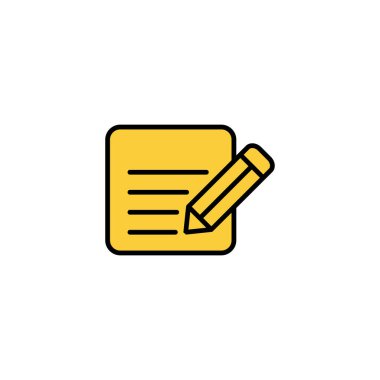 Web ve mobil uygulama için not simgesi vektörü. not defteri işareti ve sembol