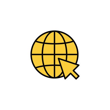 Web ve mobil uygulama için web simgesi vektörü. Web tabelalarına ve sembollere git. Web tıklama simgesi. Genel arama simgesi